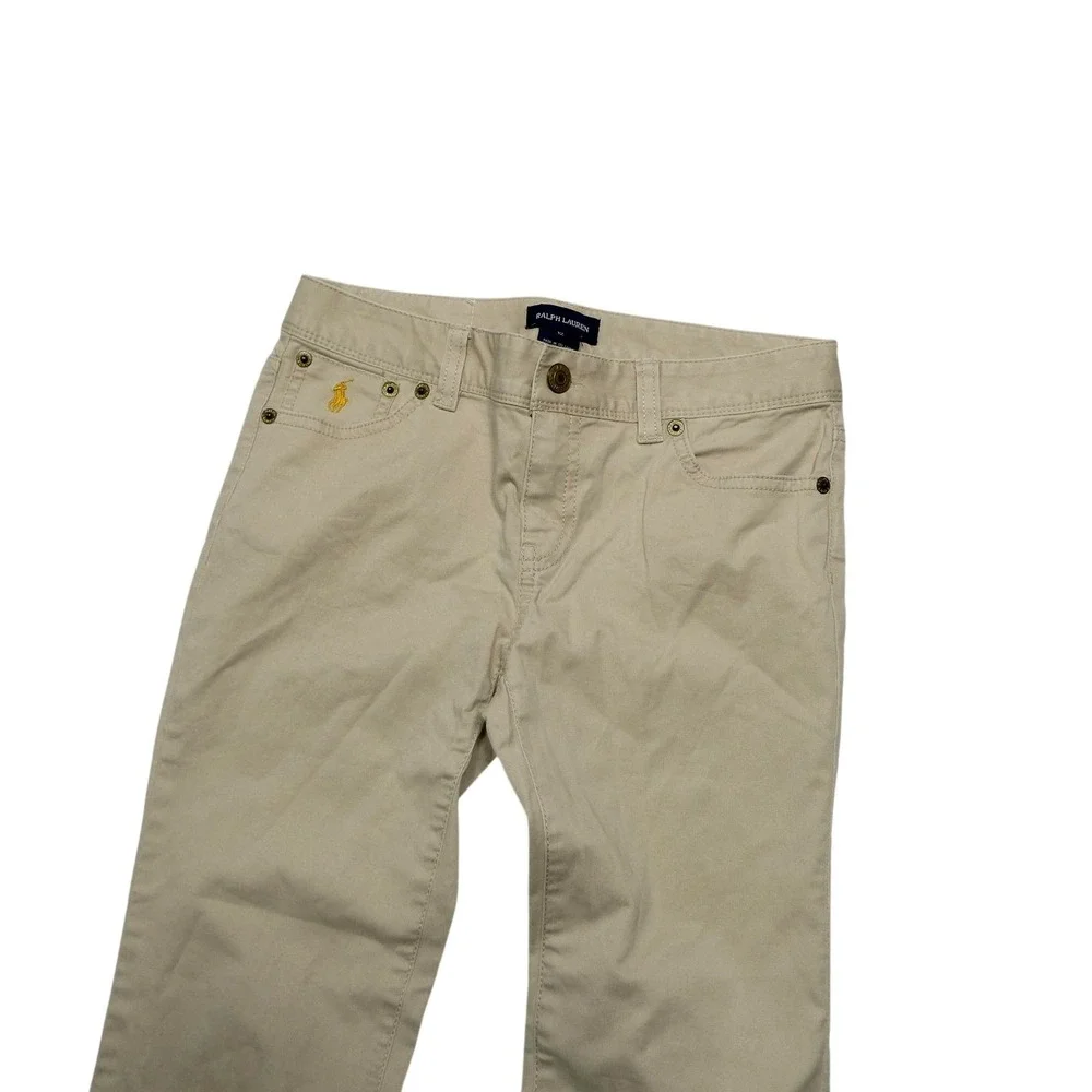 Ralph Lauren Pants Boys 12 Beige Twill Khakis Stretch Zip Fly NWT School